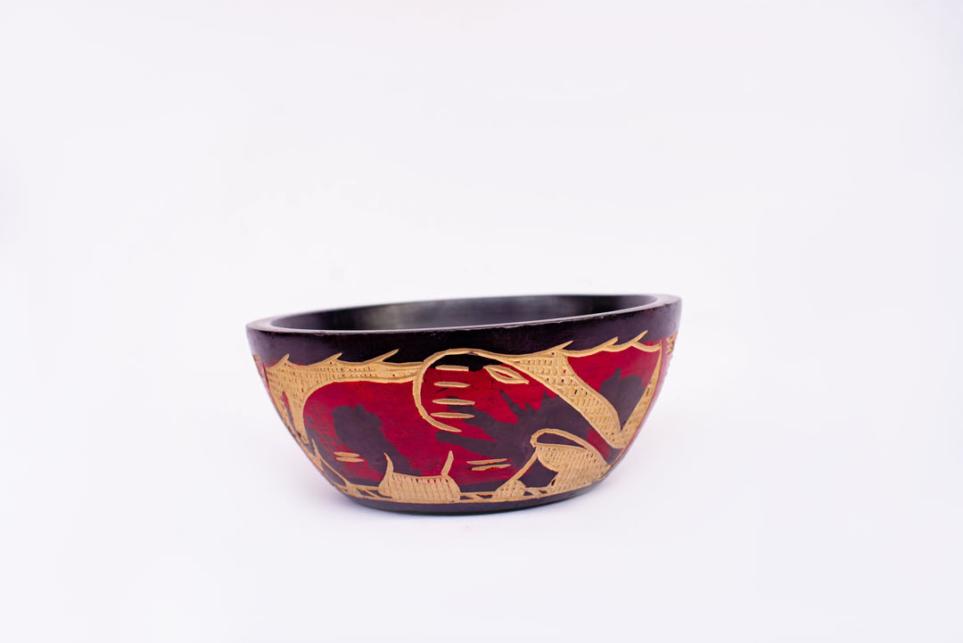 Wooden Bowl with carvings