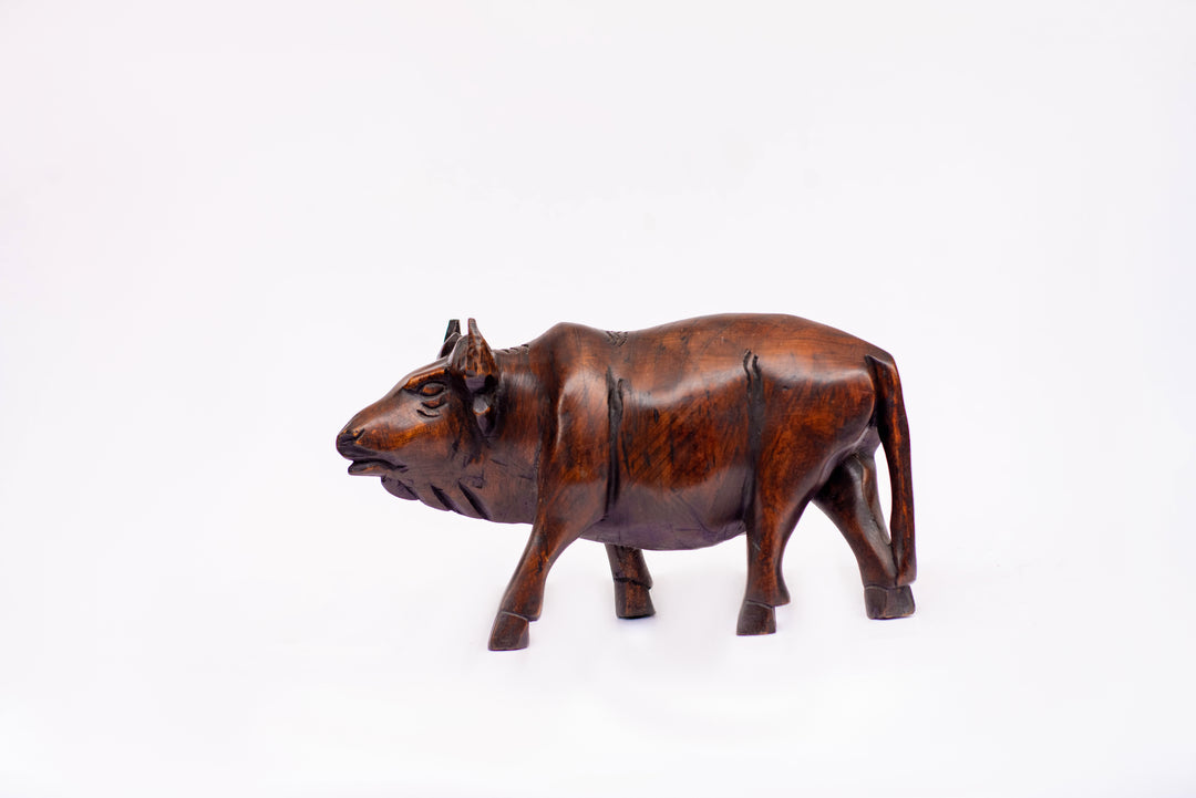 Wooden bull home decor