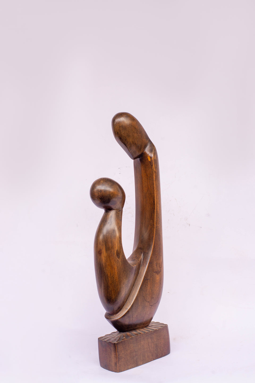 Mother and Child Wooden Sculpture