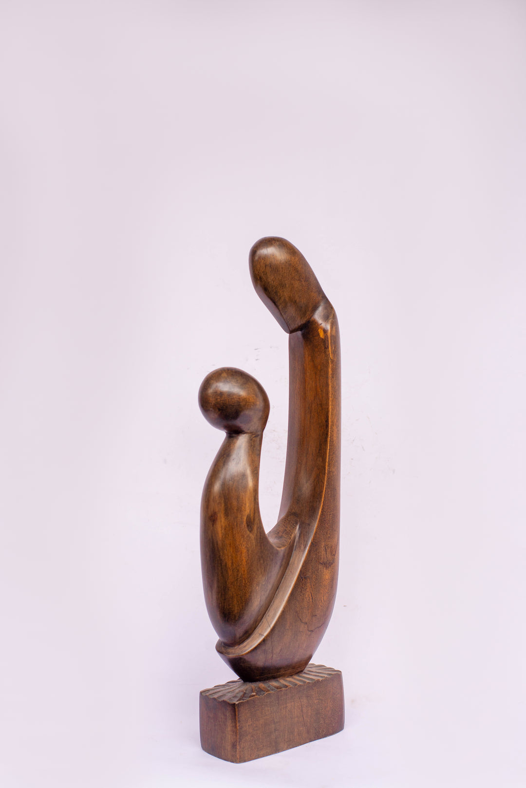 Mother and Child Wooden Sculpture